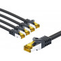 Goobay 69405 RJ45 savienojuma kabelis CAT 6A S/FTP (PiMF), 500 MHz, ar CAT 7 kabeli, 3 m, melns (5 gab.)