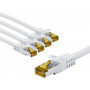 Goobay 69425 RJ45 savienojuma kabelis CAT 6A S/FTP (PiMF), 500 MHz, ar CAT 7 kabeli, 3 m, balts (5 gab.)
