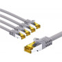 Goobay 69468 RJ45 savienojuma kabelis CAT 6A S/FTP (PiMF) ar CAT 7 kabeli, 2 m, pelēks (5 gab.)