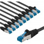 Goobay 67541 CAT 6A savienojuma kabelis, S/FTP (PiMF), 1 m, melns (10 gab.)