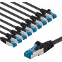 Goobay 67542 CAT 6A savienojuma kabelis, S/FTP (PiMF), 2 m, melns, vara dzīsla (CU) (10 gab.)