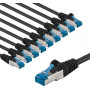 Goobay 67543 CAT 6A savienojuma kabelis, S/FTP (PiMF), 3 m, melns (10 gab.)