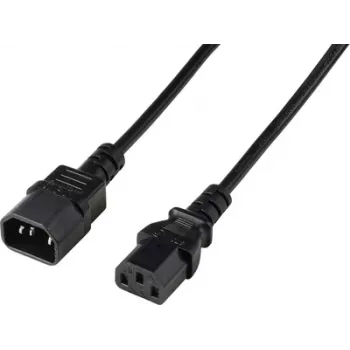 Renkforce Deluxe barošanas pagarinātāja kabelis, IEC C13 kontaktdakša – IEC C14 ligzda, 3 m, melns
