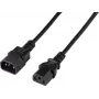 Renkforce Deluxe barošanas pagarinātāja kabelis, IEC C13 kontaktdakša – IEC C14 ligzda, 3 m, melns