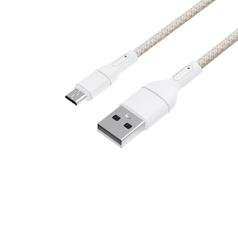 WINX LINK Simple USB–Micro USB vads, neilona pinums, 1 m, balts