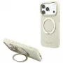 Guess GUE005667 Ring Stand 360 Grained Classic Logo MagSafe aizsargvāciņš iPhone 18 Pro / 17 Pro, bēšs