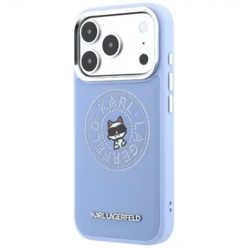 Karl Lagerfeld Point & Choupette Sketch MagSafe aizsargvāciņš iPhone 18 Pro Max / 17 Pro Max, zils