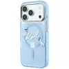 Karl Lagerfeld Script Logo MagSafe aizsargvāciņš iPhone 18 Pro / 17 Pro, gaiši zils