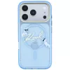 Karl Lagerfeld Script Logo MagSafe aizsargvāciņš iPhone 18 Pro / 17 Pro, gaiši zils