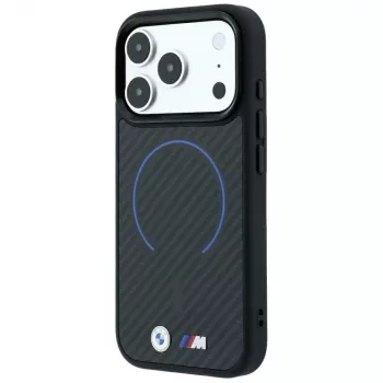 BMW M Kevlar Blue Print Ring MetalLogo MagSafe tālruņa apvalks iPhone 18 Pro Max / 17 Pro Max, melns