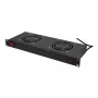 LogiLink FAU102B ventilatoru bloks 19″ statnei, 2 ventilatori, slēdzis, 1U, melns