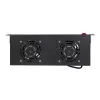 LogiLink FAU102B ventilatoru bloks 19″ statnei, 2 ventilatori, slēdzis, 1U, melns