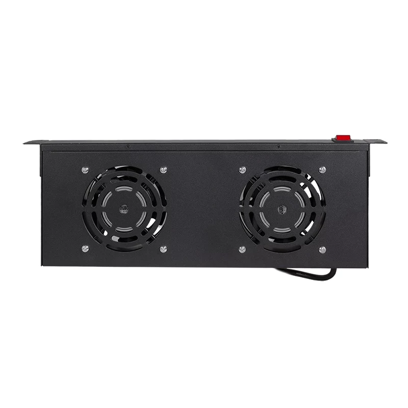 LogiLink FAU102B ventilatoru bloks 19″ statnei, 2 ventilatori, slēdzis, 1U, melns