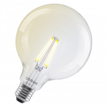 Osram SMART+ MATTER Filament Dimmable Classic Globe 827 viedā kvēldiega spuldze, E27, 6 W, silti balta, Wi-Fi