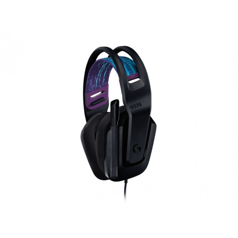 Logitech G335 vadu spēļu austiņas ar mikrofonu, 3,5 mm ligzda, melnā krāsā
