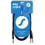 SSQ JSJM1 SS-1452 skaņas kabelis, stereo jack – 2x mono jack, 1 m, melns