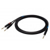 SSQ JSJM1 SS-1452 skaņas kabelis, stereo jack – 2x mono jack, 1 m, melns