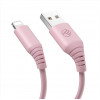 Tellur silikona USB–Lightning vads, 3 A, 1 m, rozā