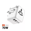Ceļojumu adapteris FIXED Voyager70W, balts
