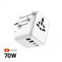 Ceļojumu adapteris FIXED Voyager70W, balts