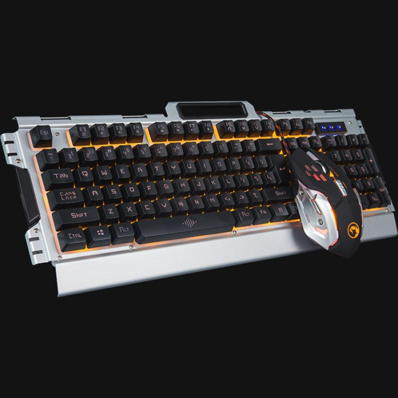 Marvo CM303 CZ komplekts: tastatūra, austiņas un pele, sudraba