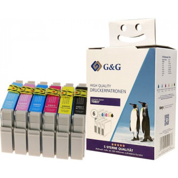 G&G tintes kasetne priekš Epson T0807 C13T080740, izdevīgā iepakojumā