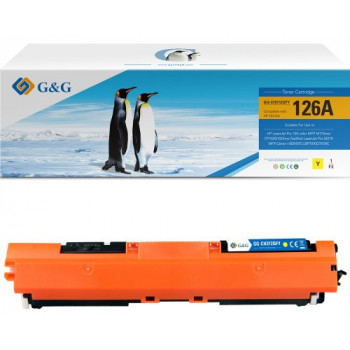 Saderīga G&G tonera kasetne HP 126A CE312A, Canon 729Y