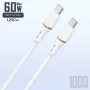 Dudao 1 m 60 W USB-C–USB-C datu kabelis no šķidrā silikona, balts
