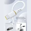 Dudao 1 m 60 W USB-C–USB-C datu kabelis no šķidrā silikona, balts
