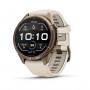 Garmin Fenix 9 Pro 010-04335-26 viedpulkstenis, 43 mm, titāns Autumn Gold krāsā, krēmkrāsas/pelēka silikona siksniņa