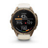 Garmin Fenix 9 Pro 010-04335-26 viedpulkstenis, 43 mm, titāns Autumn Gold krāsā, krēmkrāsas/pelēka silikona siksniņa