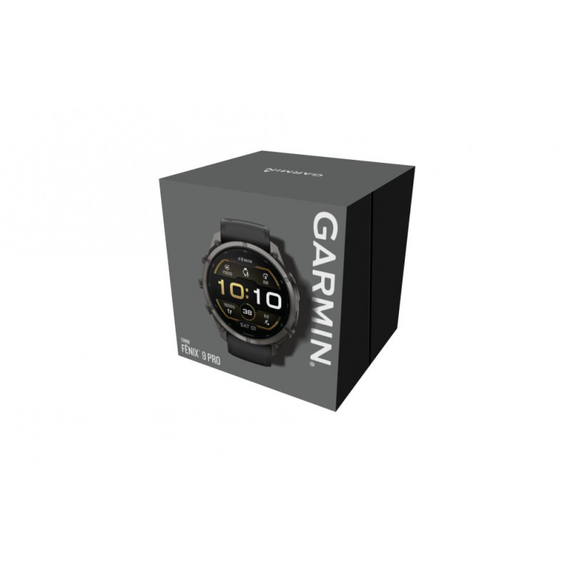Garmin Fenix 9 Pro 010-04337-16 viedpulkstenis (51 mm), titāna korpuss Carbon Gray DLC, melna/pelēka silikona siksniņa