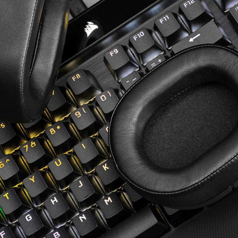 Corsair HS55 Surround CA-9011260-AP vadu austiņas ar mikrofonu spēlēm, Dolby Audio 7.1, oglekļa melnas