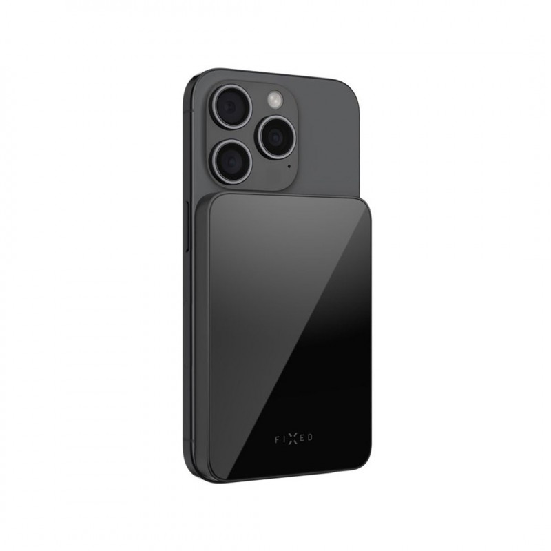 Fixed MagZen 10 Crystal pārnēsājams akumulators, Qi2, 10000 mAh, melns