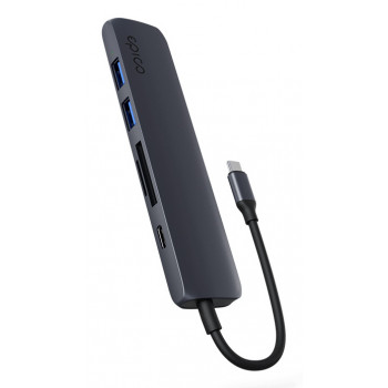 Epico 6in1 Alu Hub 8K USB-C sadalītājs, debeszilā krāsā