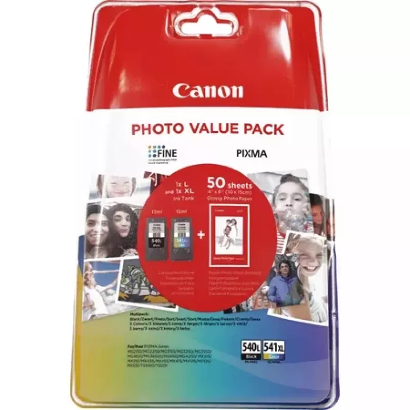 Canon PG-540L/CL-541XL Photo Value Pack tintes kasetņu komplekts (2 gab.), melna + krāsaina, 5224B007