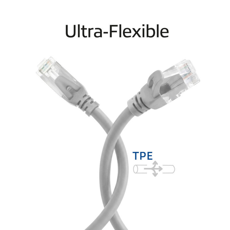ACT FC1005 savienojuma kabelis ar paaugstinātu elastību, U/UTP CAT6A, TPE, 5 m, pelēks
