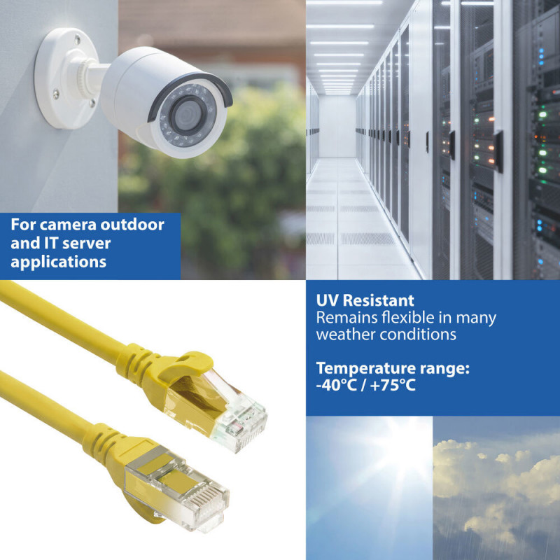 ACT FC1801 U/UTP CAT6A TPE īpaši elastīgs tīkla kabelis ar RJ45 savienotājiem, 1 m, dzeltens
