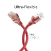 ACT FC1505 U/UTP CAT6A īpaši lokans komutācijas vads, TPE, ar aizsargātu fiksatoru, RJ45, 5 m, sarkans