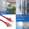 ACT FC1505 U/UTP CAT6A īpaši lokans komutācijas vads, TPE, ar aizsargātu fiksatoru, RJ45, 5 m, sarkans