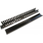 Wirewin KRP 1U BL 19" kabeļu organizēšanas panelis ar pārsegu, melns RAL9005