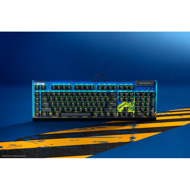 Razer BlackWidow V4 X Fortnite Edition tastatūra spēlēm, USB, ASV angļu valodas izkārtojums