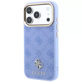 Guess Peony 4G Small Logo MagSafe telefona vāciņš iPhone 18 Pro / 17 Pro, gaiši zils