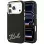 Karl Lagerfeld Grained with Resin Signature Logo MagSafe telefona vāciņš iPhone 18 Pro Max / 17 Pro Max, melns