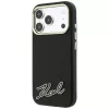 Karl Lagerfeld Grained with Resin Signature Logo MagSafe telefona vāciņš iPhone 18 Pro Max / 17 Pro Max, melns