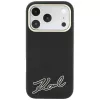 Karl Lagerfeld Grained with Resin Signature Logo MagSafe telefona vāciņš iPhone 18 Pro Max / 17 Pro Max, melns