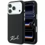 Karl Lagerfeld Saffiano Small Script Metal Logo MagSafe telefona vāciņš iPhone 18 Pro / 17 Pro, melns