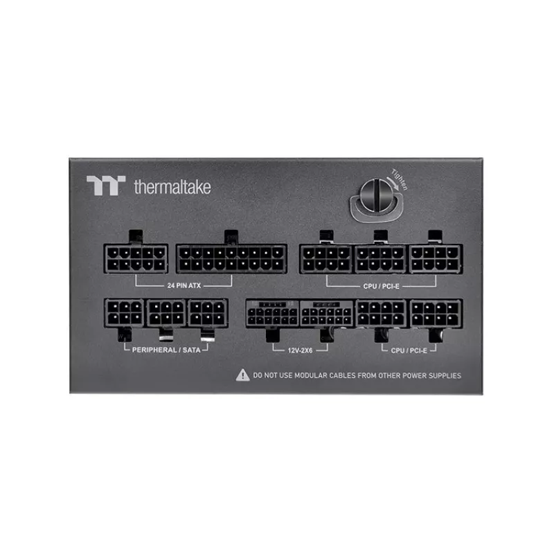 Thermaltake Dockpower FI 1200W datora barošanas avots, 80 PLUS Gold, ATX 3.1, melns
