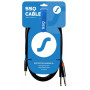 SSQ MIJM3 SS-1815 audio kabelis 3 m, 3,5 mm stereo Jack – 2x 6,3 mm mono Jack, melns