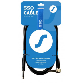 SSQ JMPJMK2 SS-1440 savienojuma vads mono Jack – mono Jack (leņķis 90 grādi), 2 m, melns